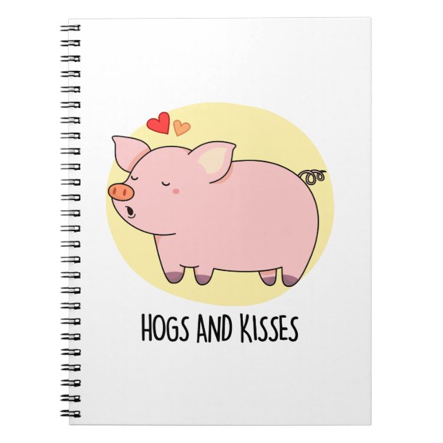 Cuaderno Cerdos y Besos Chiste Divertido de Cerdo y Puerco  (Frente)