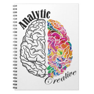Cuaderno Cerebro analítico creativo cerebrado con cerebro i