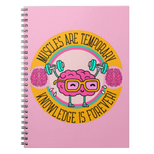 Cuaderno Cerebro Inteligente Rosa Lindo El Conocimiento Es 