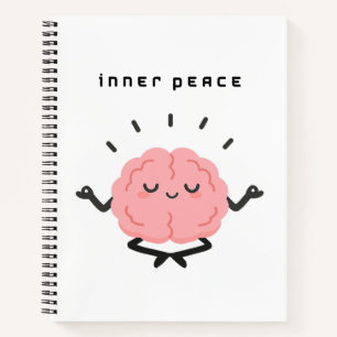 Cuaderno Cerebro Meditando Adorable & Paz Interior Minimali