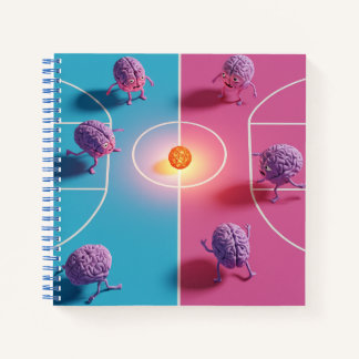 Cuaderno Cerebros Antropomórficos Morados Jugando