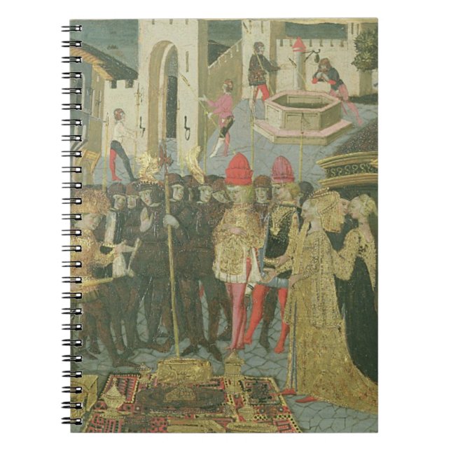 Cuaderno Ceremonia de boda pintada en el panel del cassone, (Frente)