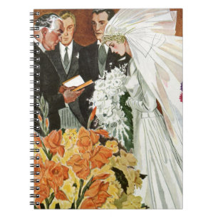 Cuaderno Ceremonia de boda vintage con novia y novio