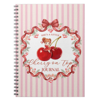 Cuaderno Cereza Dulce en la Parte Superior Coquette Cumplea