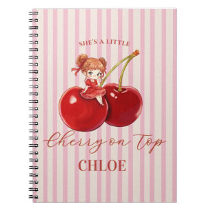 Cuaderno Cereza Dulce en la Parte Superior Estética Cumplea