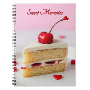 Cuaderno Cereza Sobre Torta de Recuerdos Dulces