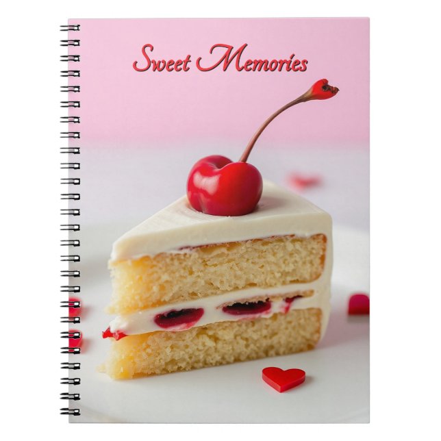 Cuaderno Cereza Sobre Torta de Recuerdos Dulces (Frente)