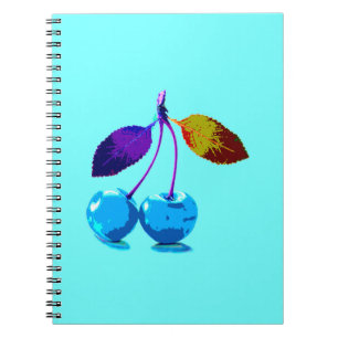 Cuaderno Cerezas azules brillantes