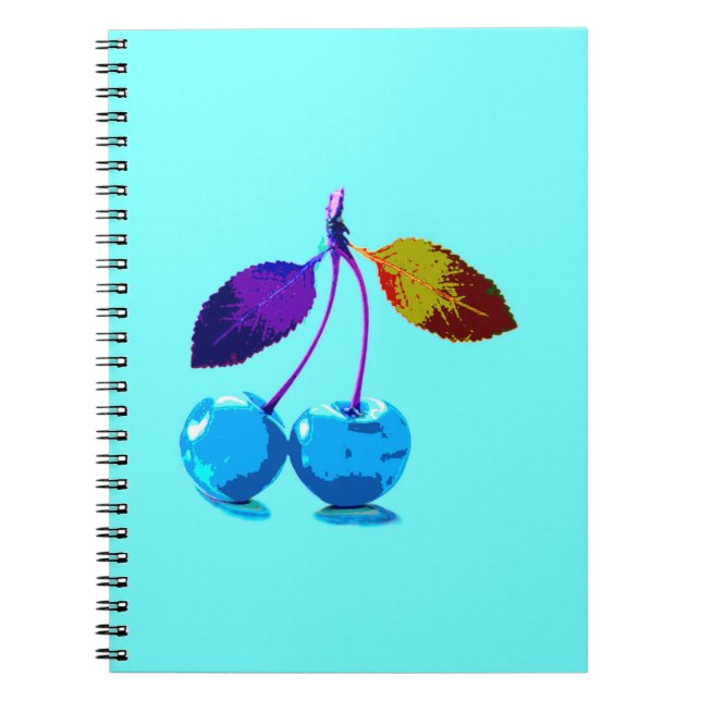 Cuaderno Cerezas azules brillantes (Frente)