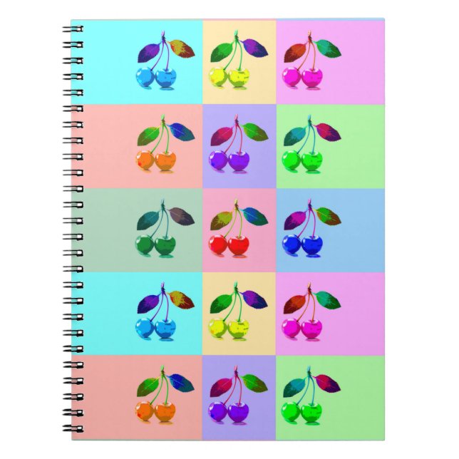 Cuaderno Cerezas coloridas - Arte pop (Frente)