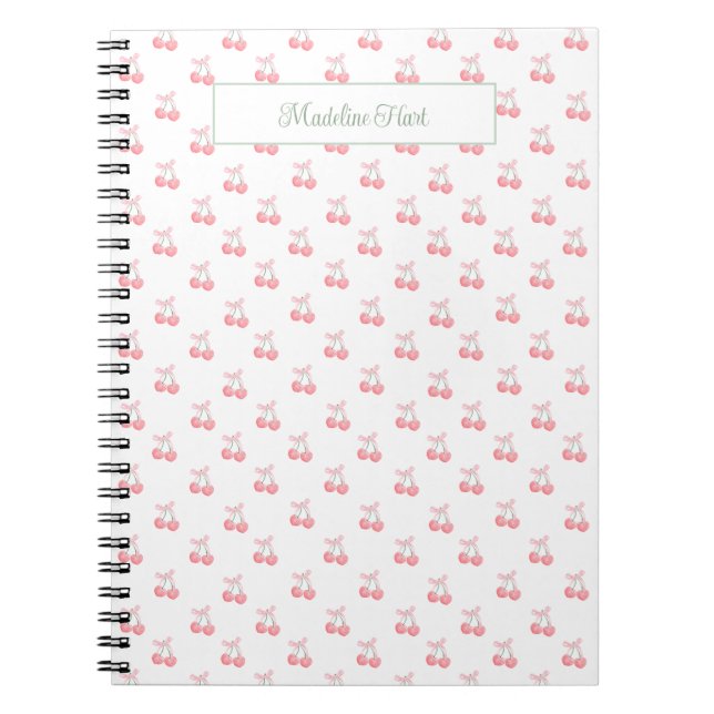 Cuaderno Cerezas personalizadas de moda (Frente)