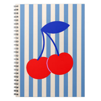Cuaderno Cerezas Rayadas Retro Lindas