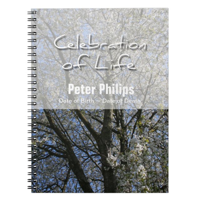 Cuaderno Cerezos en flor Celebración del Libro de Invitados (Frente)