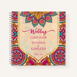 Cuaderno Cerise mandala rangoli boda nombre personalizado n
