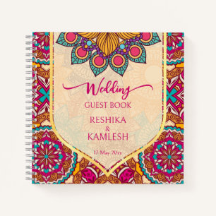 Cuaderno Cerise mandala rangoli boda nombre personalizado n