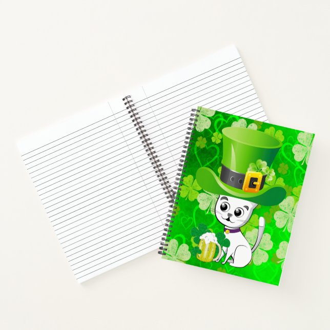 Cuaderno Cernera de gato St. Patrick's Day (Interior)