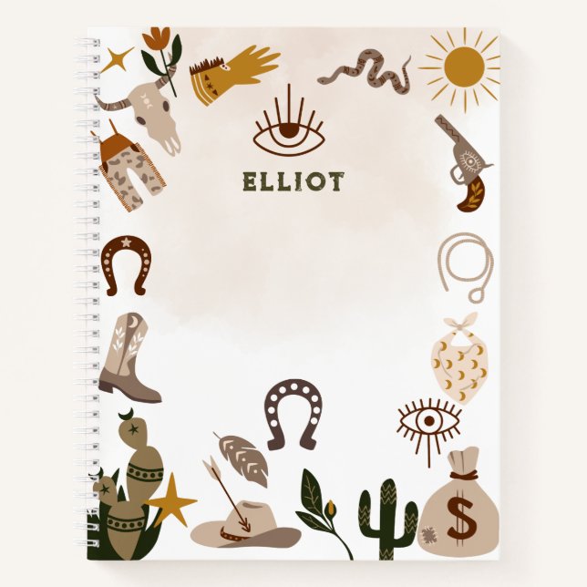 Cuaderno Cernícalo de rodeo del oeste salvaje (Anverso)