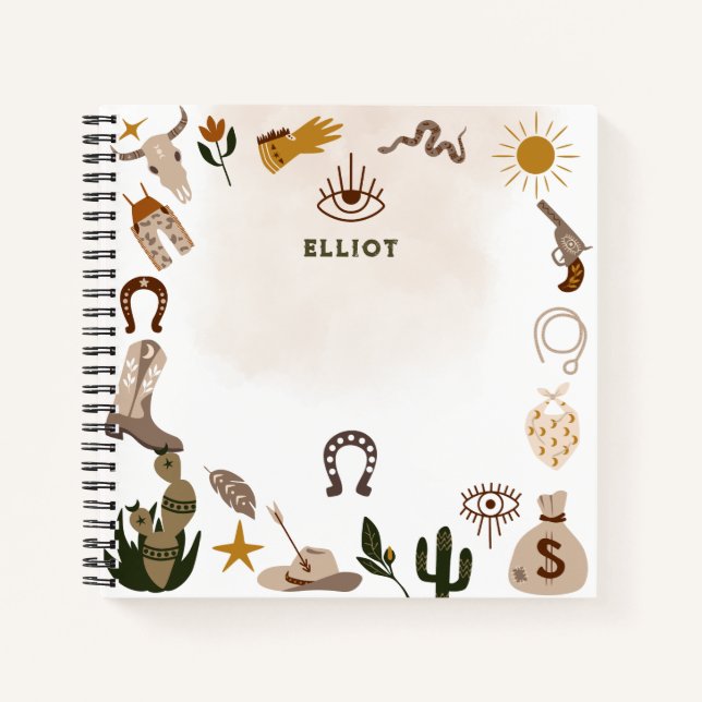 Cuaderno Cernícalo de rodeo del oeste salvaje (Anverso)