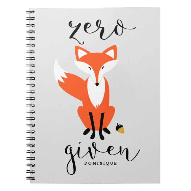 Cuaderno Cero Fox recibe un bloc de notas divertido persona (Frente)