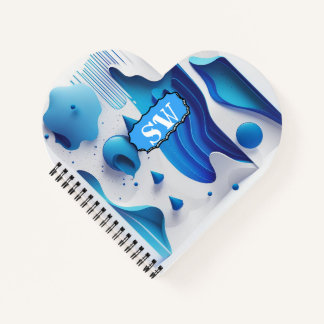 Cuaderno Cerulean Pulse Heart-Bound Personalized Journal