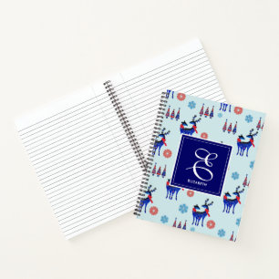 Cuaderno Cerveza, árboles de Navidad y copos de nieve con m