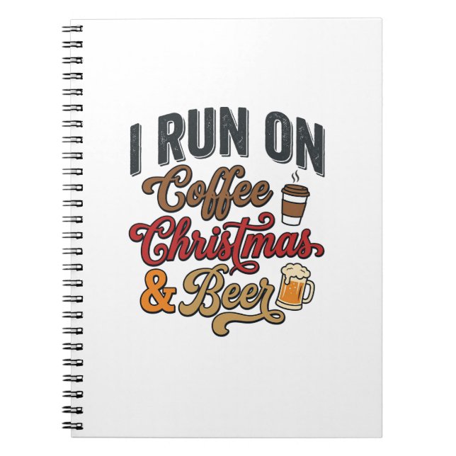 Cuaderno Cerveza De Navidad De Café Diseño De Bebida Navide (Frente)
