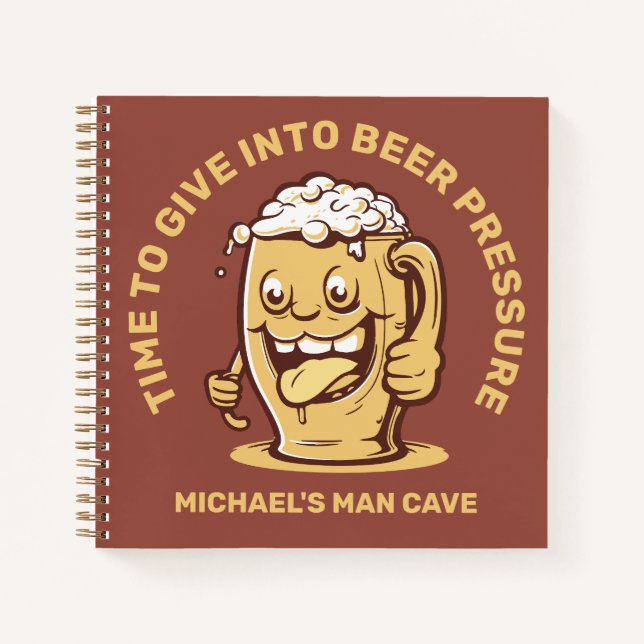 Cuaderno Cerveza de texto Personalizado divertida (Anverso)