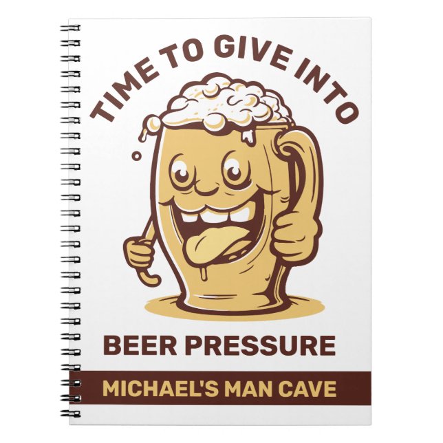 Cuaderno Cerveza de texto Personalizado divertida (Frente)