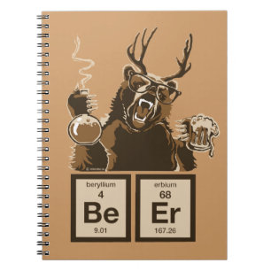 Cuaderno Cerveza descubierta oso de la química