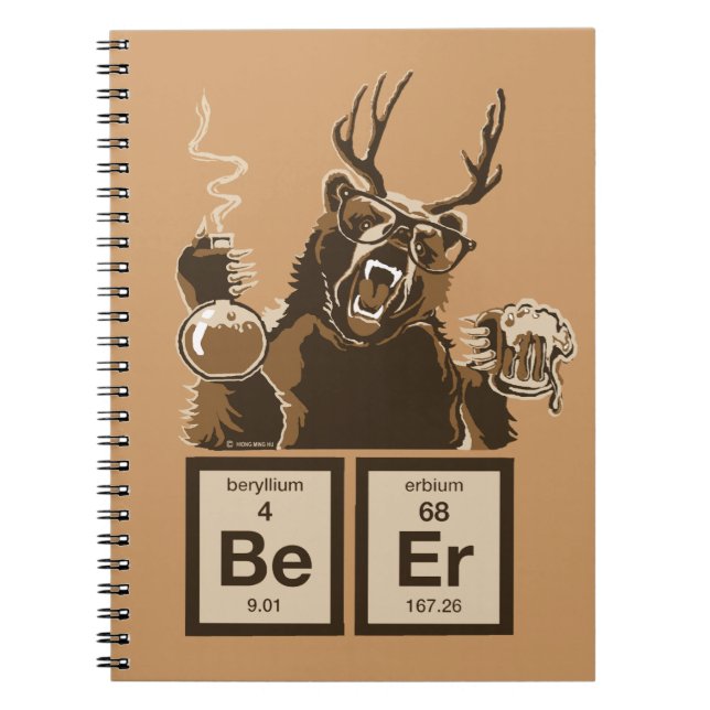 Cuaderno Cerveza descubierta oso de la química (Frente)