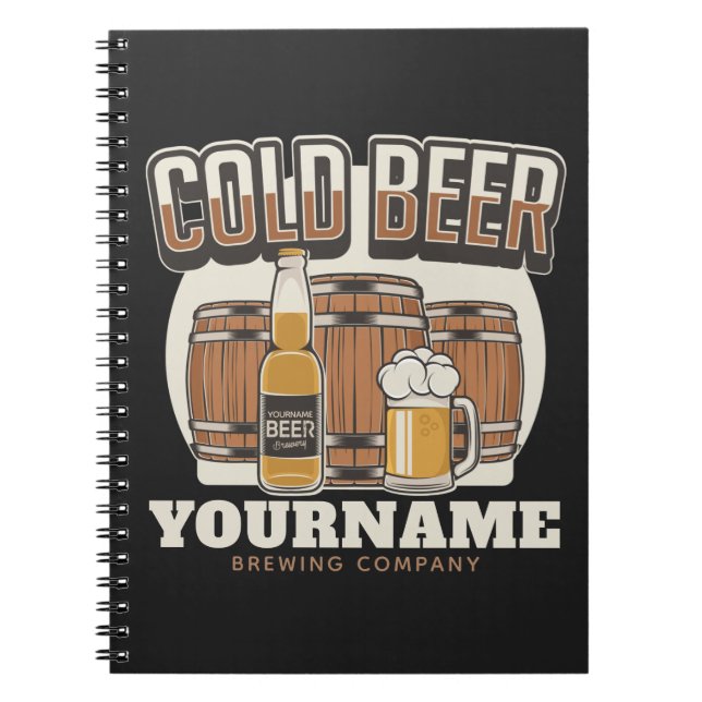 Cuaderno Cerveza Fría personalizada Fábrica de Barril de Ro (Frente)