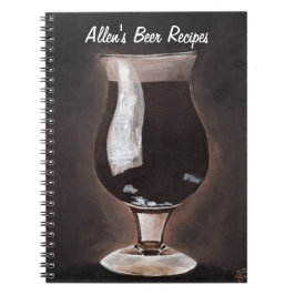 Cuaderno Cerveza oscura en portaobjetos de vidrio tulipán, 
