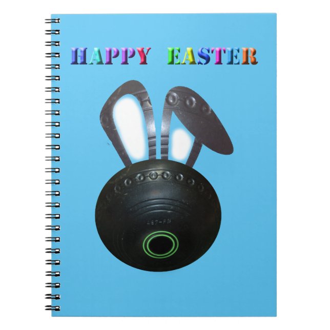 Cuaderno Césped Bowl Conejo de Pascua, portátil (Frente)