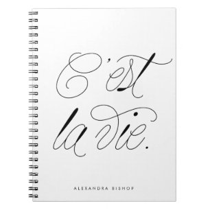 Cuaderno C'est La Vie Modern Script Personalizado