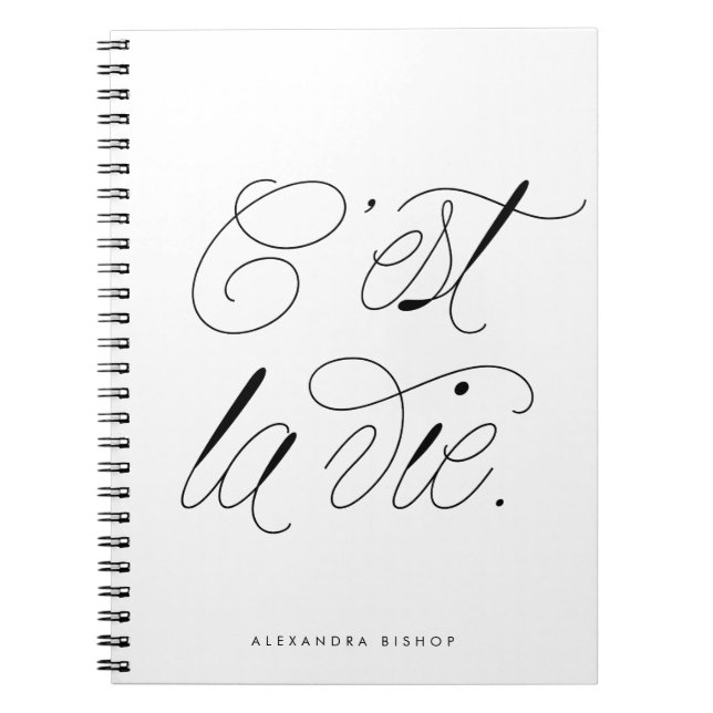 Cuaderno C'est La Vie Modern Script Personalizado (Frente)