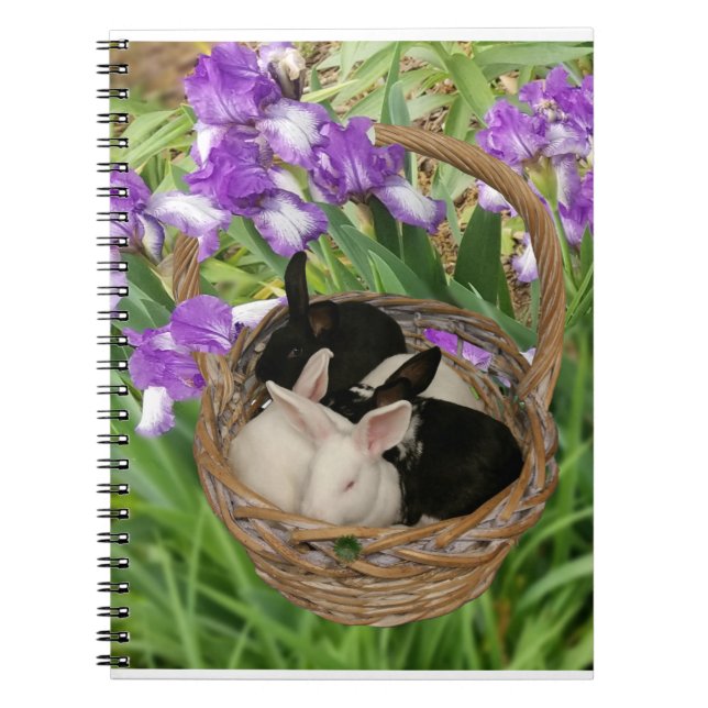 Cuaderno Cesta Adorable de Conejitos Bebés (Frente)