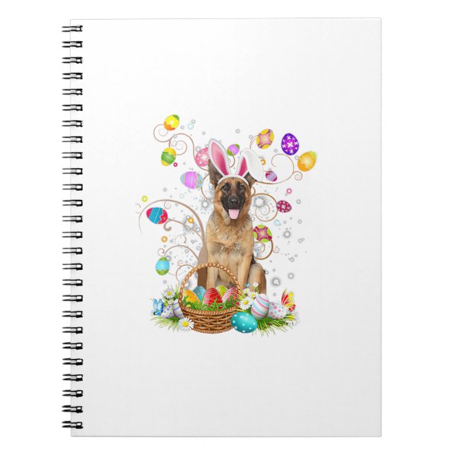 Cuaderno Cesta de caza de huevos de Pascua para perro pasto (Frente)