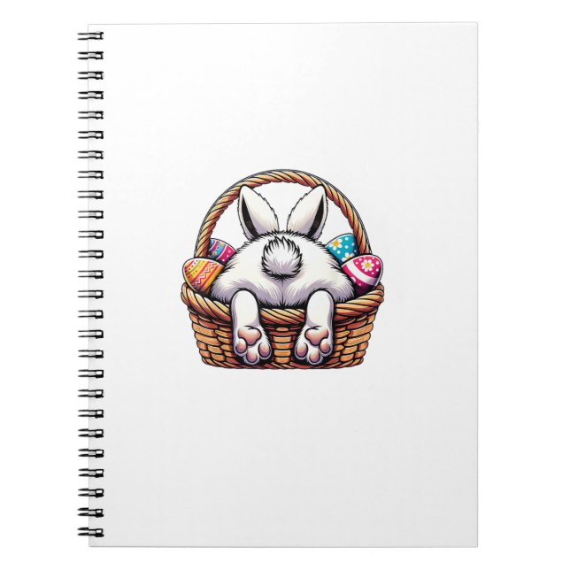 Cuaderno Cesta de conejito lindo del día de Pascua cazando  (Frente)