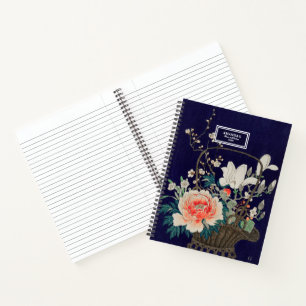 Cuaderno Cesta de flores de bambú Ilustracion Ohara Koson