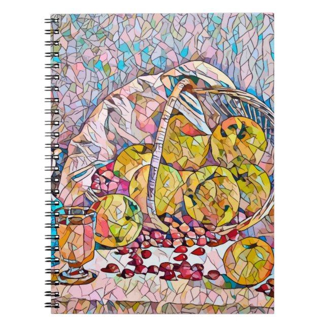 Cuaderno Cesta de frutas Pitcher comida vida Resumen arte (Frente)