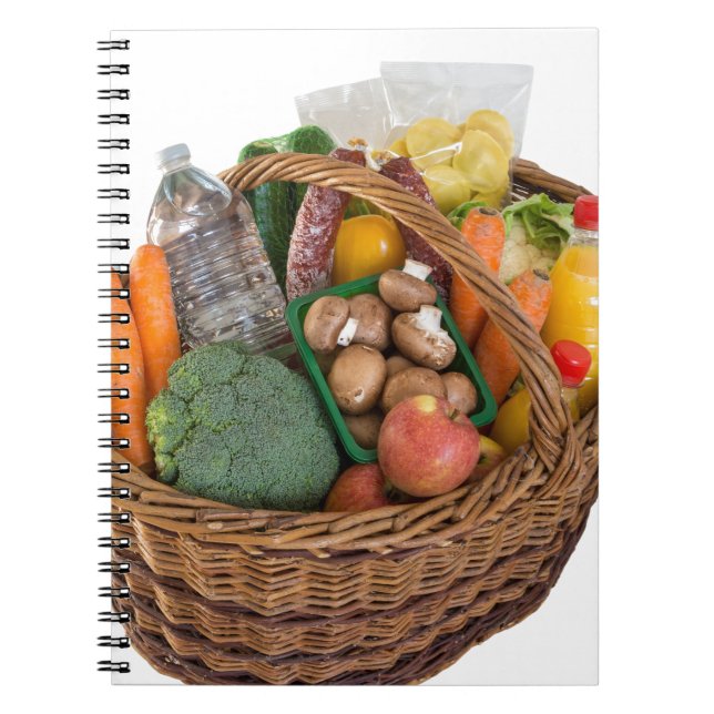 Cuaderno Cesta de la compra con alimentos frutas y verduras (Frente)