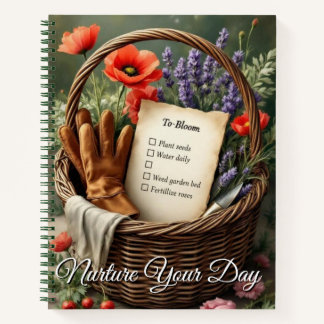 Cuaderno Cesta de tareas para jardineros | Floral encantado