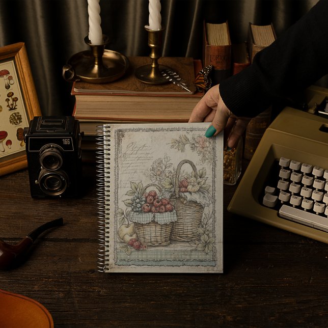 Cuaderno Cestas Vintage de Frutas Patrón (Subido por el creador)