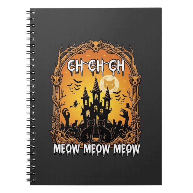 Cuaderno Ch Meow Castillo Embrujado de Halloween_1 (Frente)