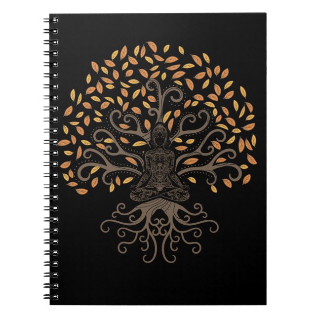 Cuaderno Chakra Árbol espiritual Reiki Yoga Meditación (Frente)