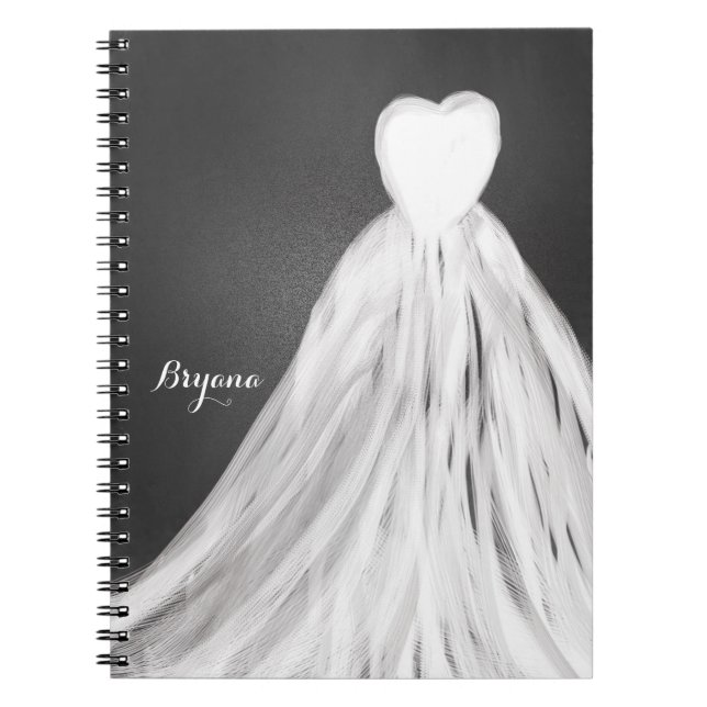 Cuaderno Chalkboard Boda Vestido Bridal Shower Journal (Frente)
