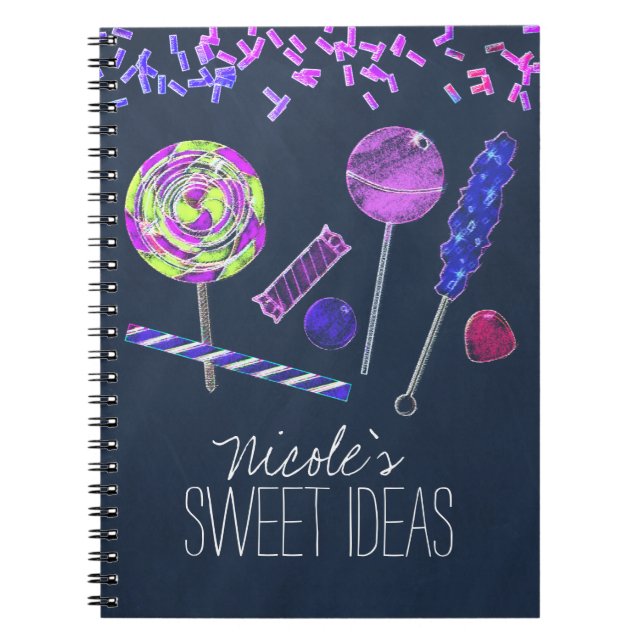 Cuaderno Chalkboard Candy Land Sweets Chalk Doodles Fiesta (Frente)