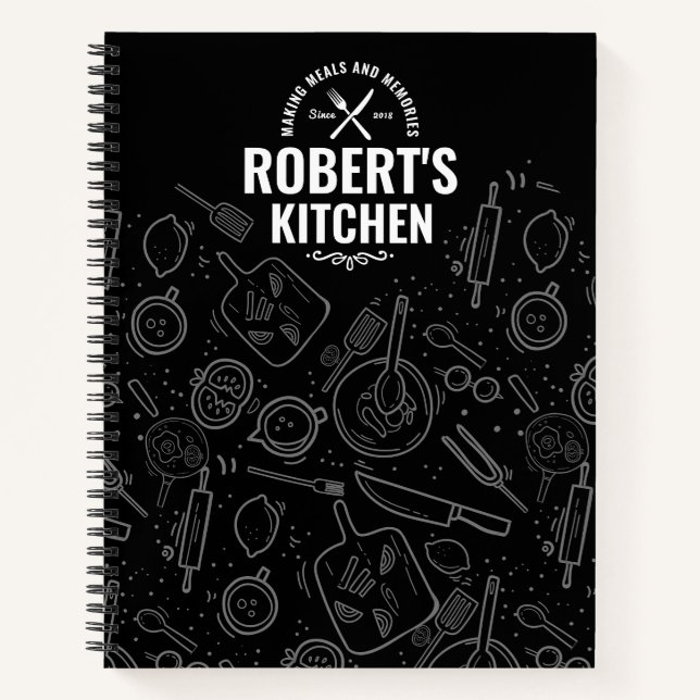 Cuaderno Chalkboard Recipe Journal | Custom Name (Anverso)