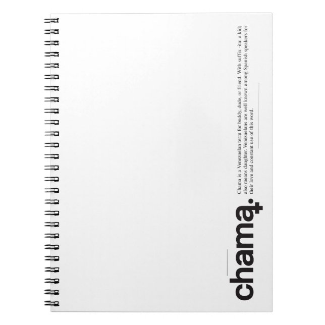 Cuaderno Chama en blanco y negro (Frente)