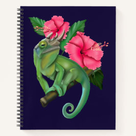 Cuaderno Chameleon de Jackson con Hibiscus